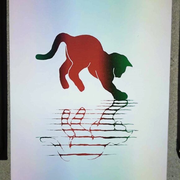 Rainbow Cats triptych three (3) panels, Giclee, Canvas Wall Art Movie Prop Art - Picture 3 of 9